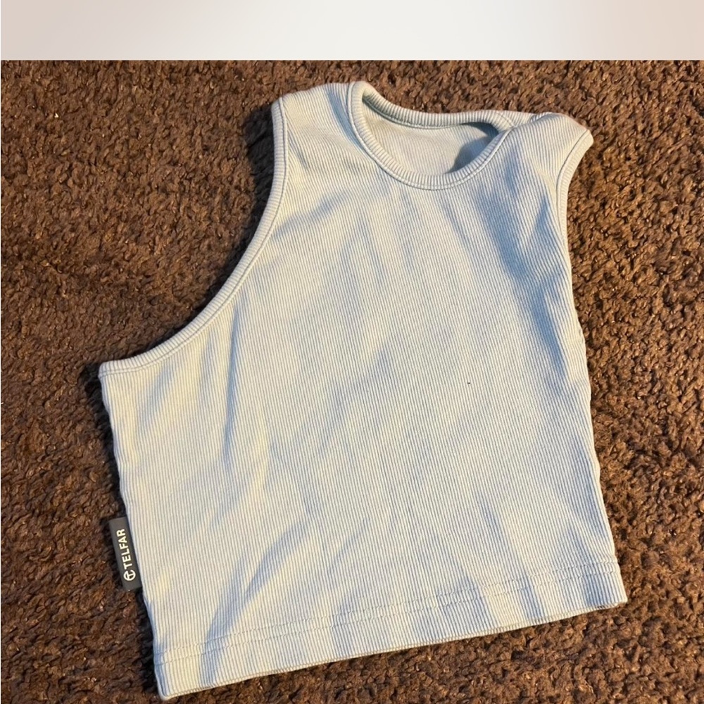 Telfar light blue asymmetrical tank top